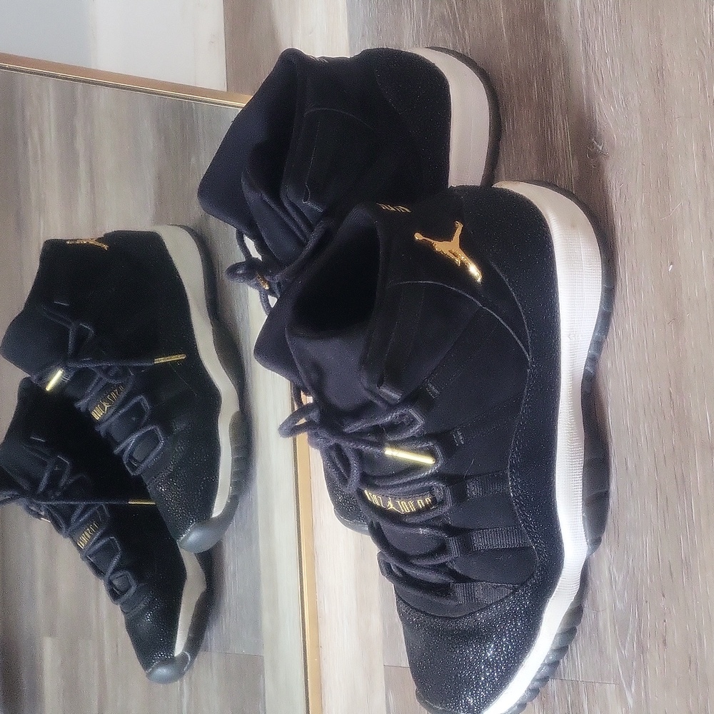 Authentic Black + Gold Jordan's